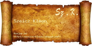 Szeicz Kleon névjegykártya